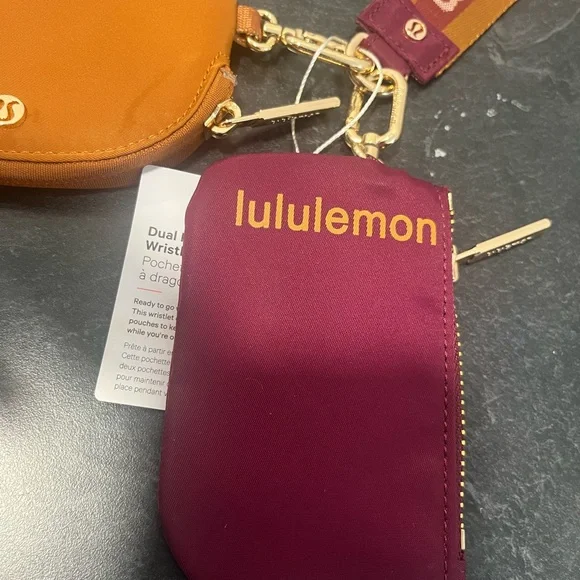 Lululemon Athletica Orange and Burgundy Key & Card Holder Set - Picture 4 of 4
